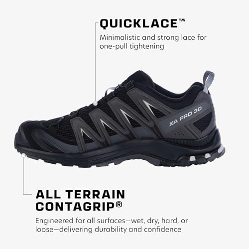 Salomon Men’s XA PRO 3D Trail Running Shoes - Black/Magnet/Quiet Shade - 7 - Image 3