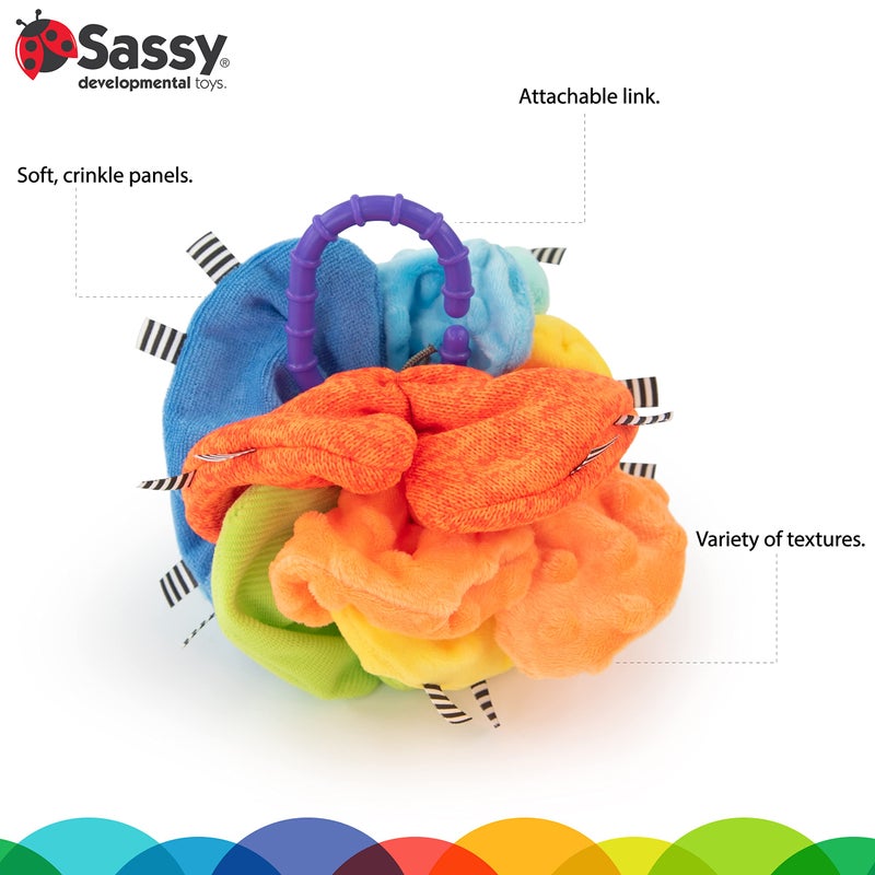 Sassy Crinkle Ball, Sensory Toy, 3+ Months - Image 3
