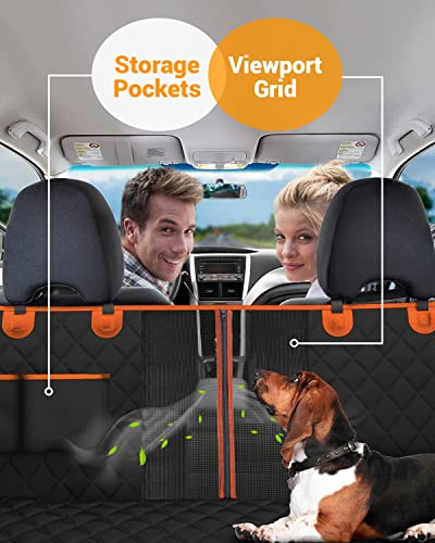 Victoper Dog Car Seat Cover, 600D Heavy Durable Dog Seat Cover for Back Seat, 100% Waterproof Scratch Proof Nonslip Dog Hammock for Car with Side Flap, Pet Seat Covers with SeatBelt for Cars Sedan SUV Trucks - Image 3