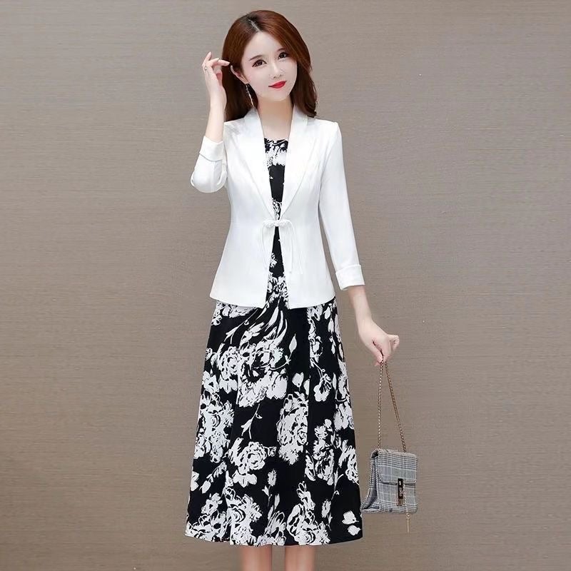 2024 Spring Autumn Chic Skirt Suit Set White [two-piece set]] 
