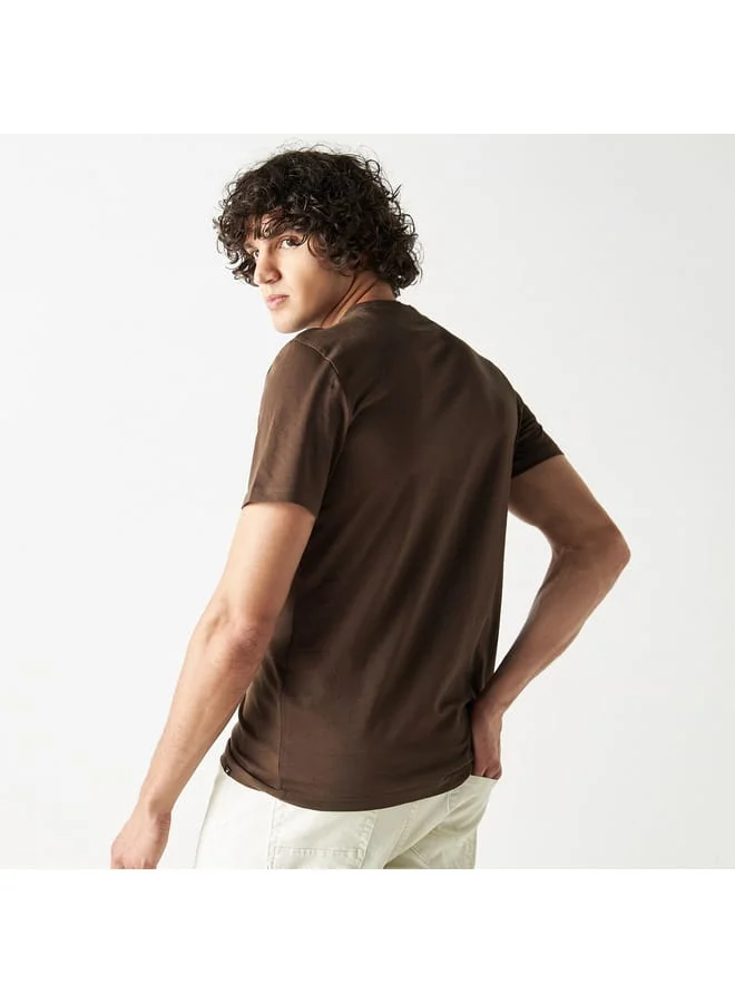 Lee Cooper Lee Cooper Logo Print Crew Neck T-shirt with Short Sleeves