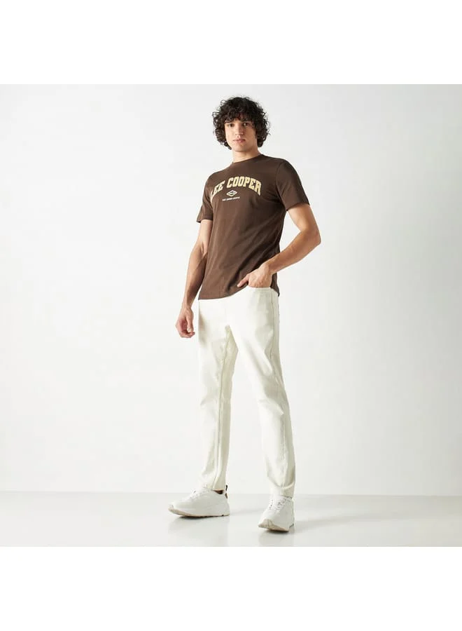 Lee Cooper Lee Cooper Logo Print Crew Neck T-shirt with Short Sleeves