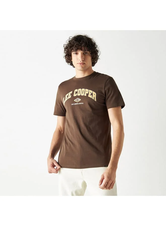 Lee Cooper Lee Cooper Logo Print Crew Neck T-shirt with Short Sleeves