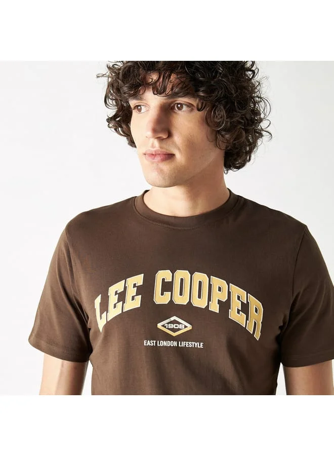 Lee Cooper Lee Cooper Logo Print Crew Neck T-shirt with Short Sleeves