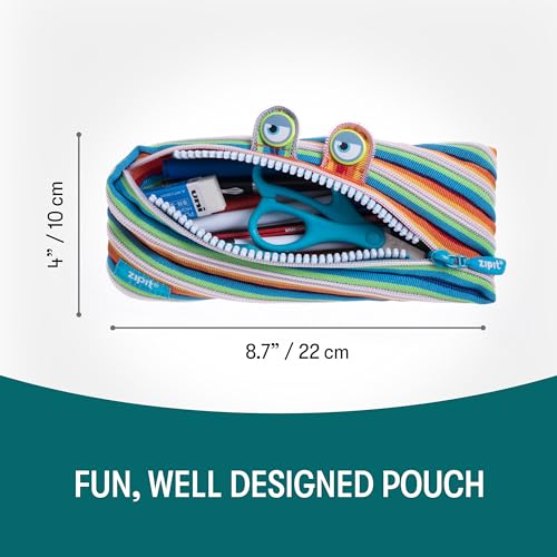 ZIPIT Monster Pencil Case for Kids, Cute Zipper Pouch for Boys Girls and Teens, Stationery Bag for School, Colorful - Image 2