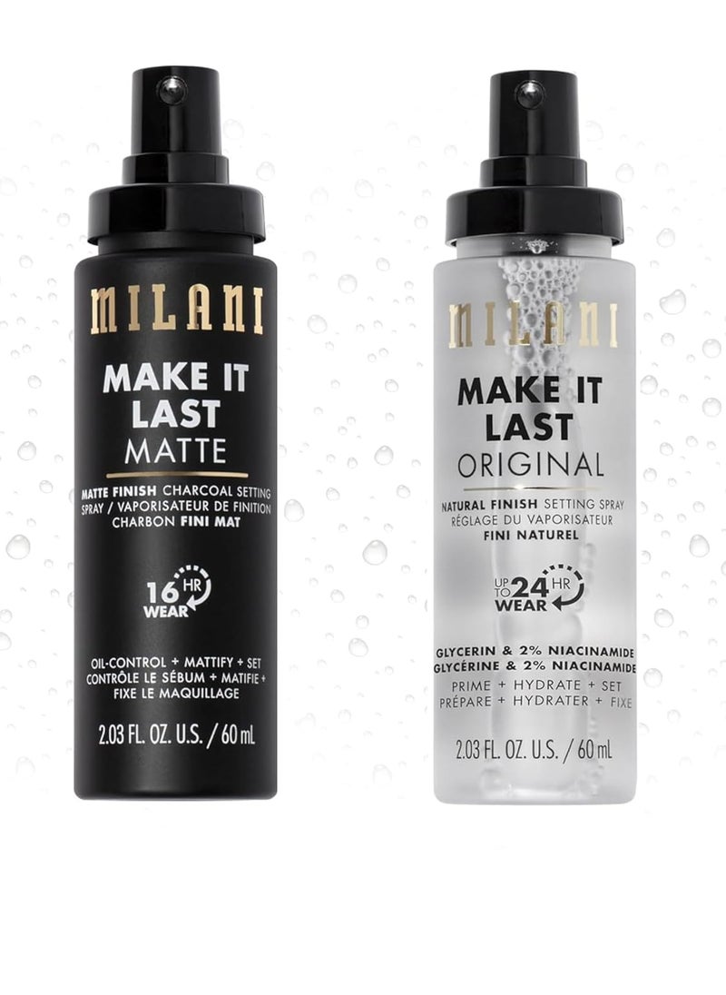 MILANI - Milani Make It Last Original  Natural Finish 3in1 Primer and Setting Spray  Make it Last Matte  Matte Finish Charcoal Primer and Setting Spray for Oily Skin - Image 1