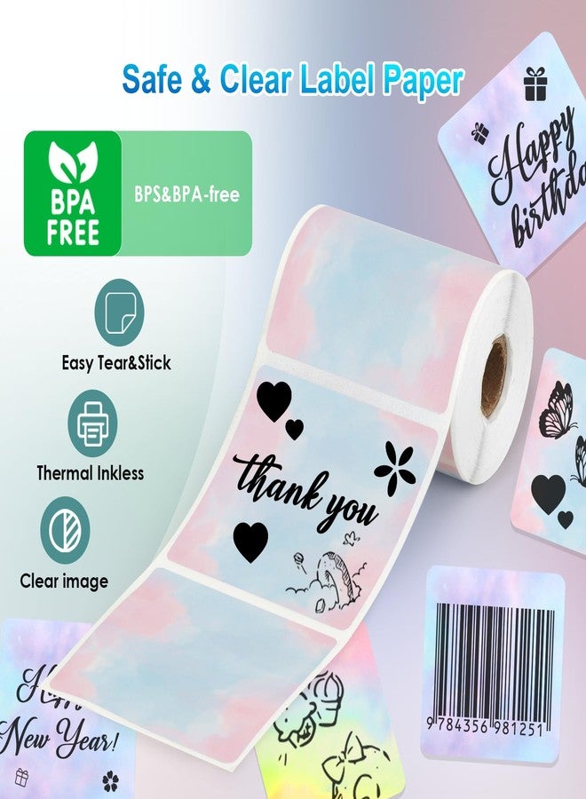 HUIJUTCHEN 3 Rolls Thermal Labels Custom Sticker for Phomemo M110 M220 M221 M120 M200 Label Maker Printer Gradient Square Label Paper 50x50mm Colorful Waterproof Address Label for DIY,Logo,Price,Name - Image 4