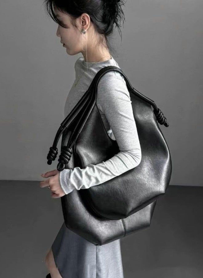 Molodo Large Hobo Bag for Women PU Leather Bag Trendy Shoulder Bag Satchel for Work Travel - Image 5