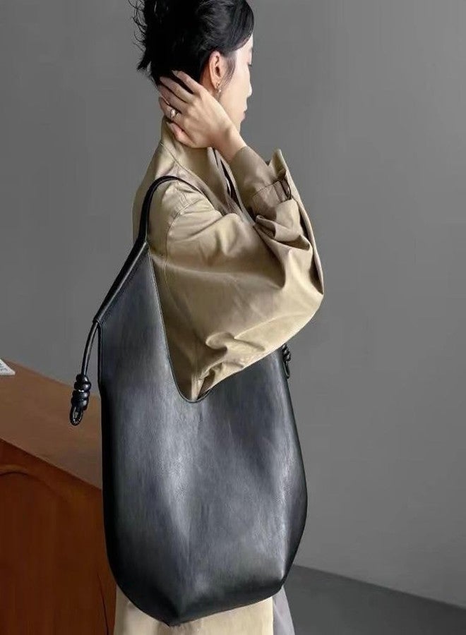 Molodo Large Hobo Bag for Women PU Leather Bag Trendy Shoulder Bag Satchel for Work Travel - Image 3