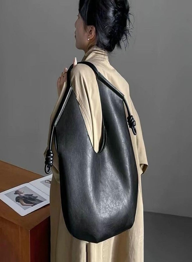 Molodo Large Hobo Bag for Women PU Leather Bag Trendy Shoulder Bag Satchel for Work Travel - Image 2