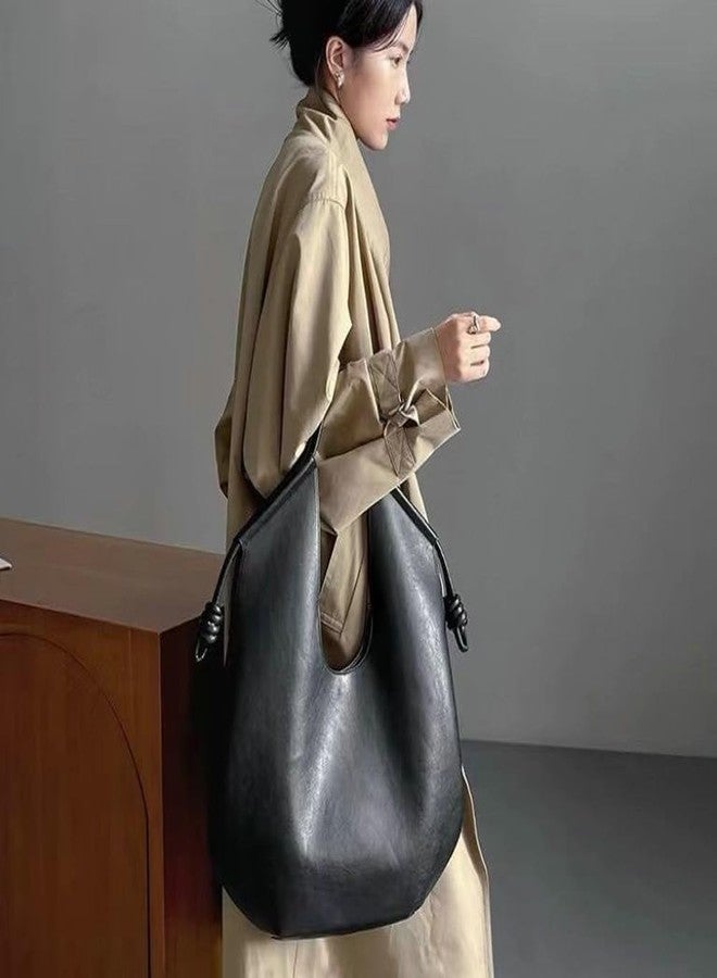 Molodo Large Hobo Bag for Women PU Leather Bag Trendy Shoulder Bag Satchel for Work Travel - Image 4