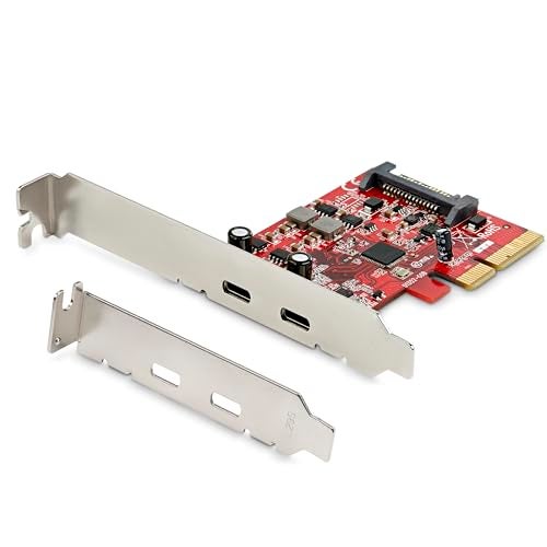 StarTech.com 2-Port USB 3.2 Gen 2 PCIe Card, USB-C 10Gbps PCI Express 3.0 x4 Adapter, Data Only, Windows/macOS/Linux, TAA - Image 1