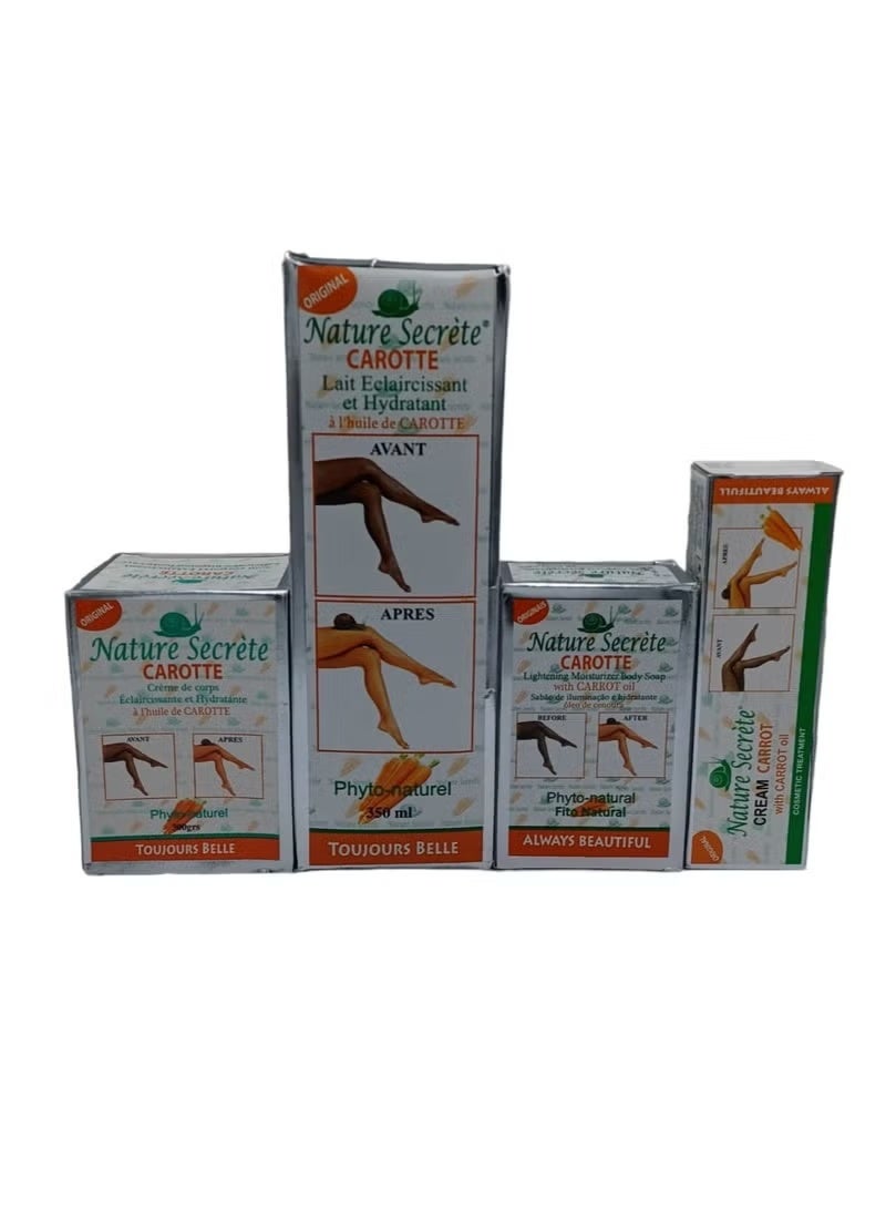 Nature Secrete Carotte Skin Whitening Set 4 pieces with Carrot Oil - Image 1