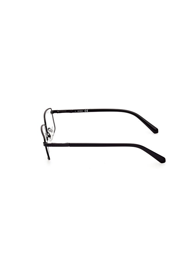 GUESS Men's Rectangular Eyeglass Frames Matte Black GUESS GU5006100256 56 mm - Image 2