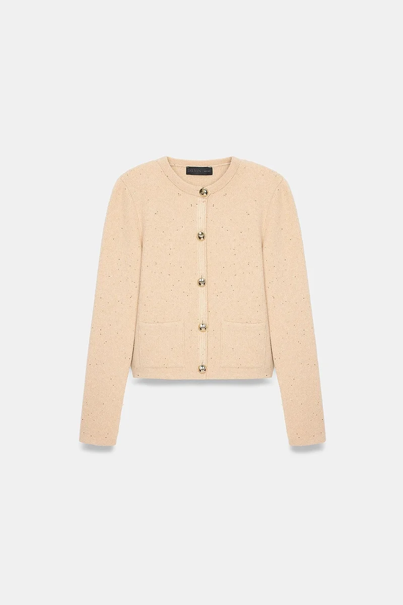 Dilvin Beige Natural DILVIN Women's Knit Cardigan for Women | Best Price UAE