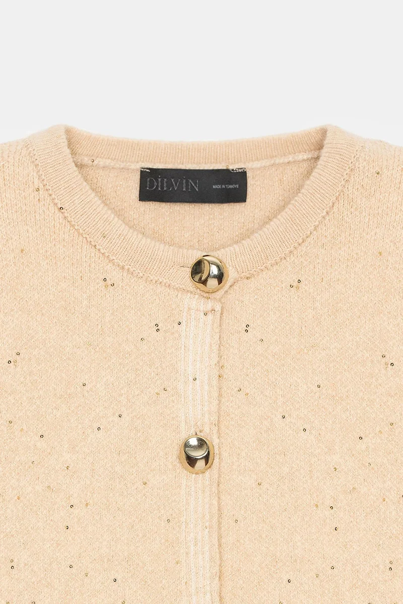 Dilvin Beige Natural DILVIN Women's Knit Cardigan for Women | Best Price UAE