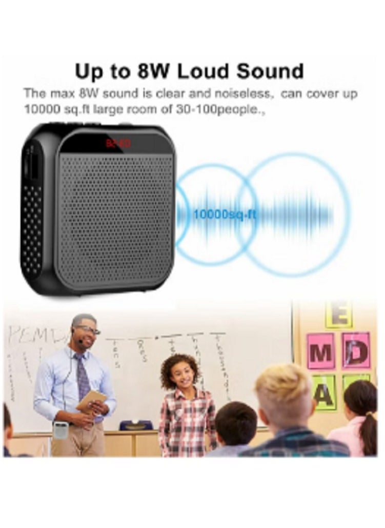 Generic Voice Amplifier, 3.5mm Wired Microphone Headphone Voice Amplifier 2200mAh Rechargeable Multifunctional Noise Canceling Speaker Support U Disk and TF Card  - Image 4