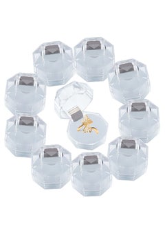 40Pcs White Transparent Plastic Ring Boxes Crystal Earrings Jewelry Storage Boxes Display Organizer Case with Foam for Storing Rings Jewelry Earrings Wedding Proposal, 1.5×1.5 Inch