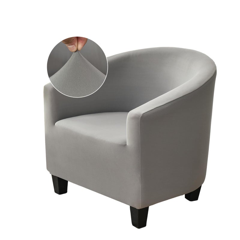 NILUOH Club Chair Slipcover, Tub Chair Cover, Stretch Armchair Covers, Sofa Cover Furniture Protector for Living Room (Grey) - Image 1