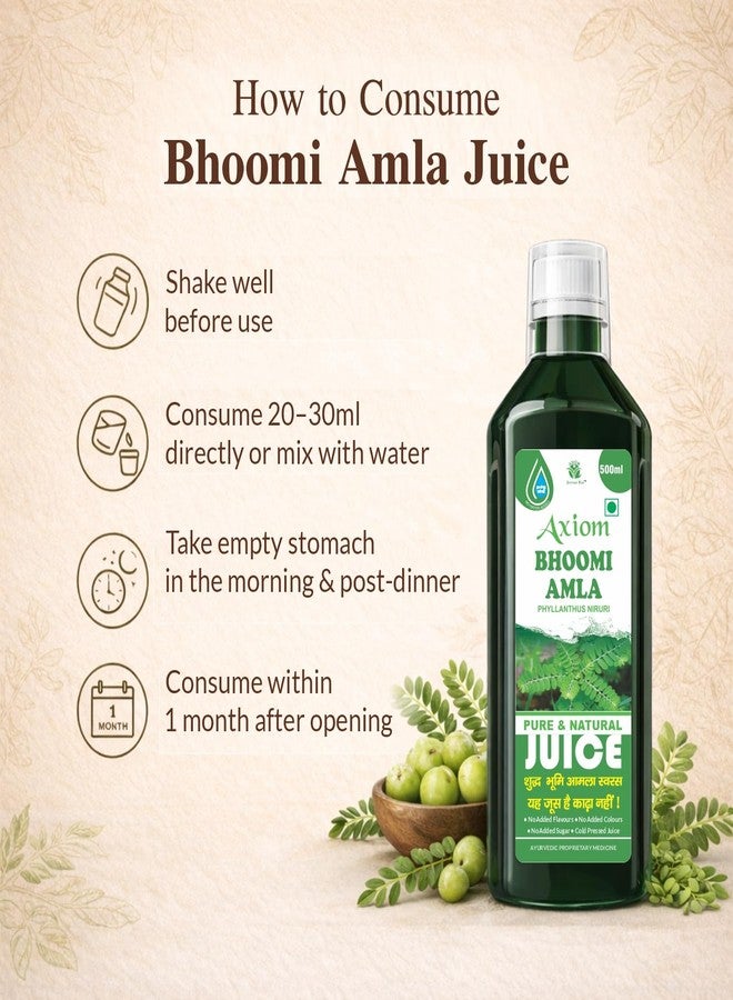 Axiom Ayurveda Bhoomi Amla Juice - 500 ml | Natural liver detoxifier | Strengthens the digestive system | Rich Supplement with Pure Bhumi Amla Herbs - Image 4