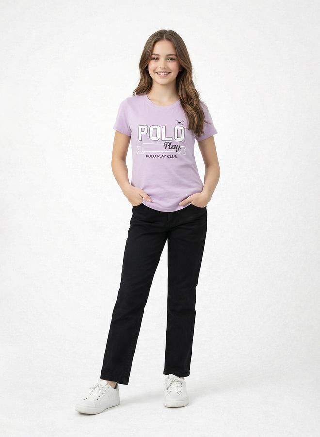 Polo Play Teen Girls Logo Crew Neck T-Shirt - Image 2