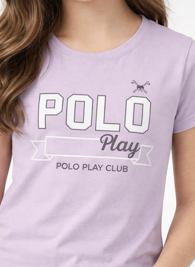 Polo Play Teen Girls Logo Crew Neck T-Shirt - Image 4