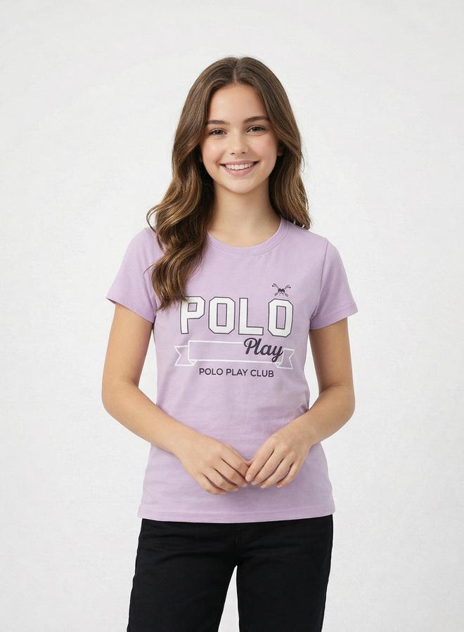 Polo Play Teen Girls Logo Crew Neck T-Shirt - Image 1