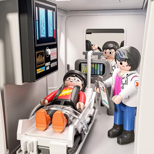 Doloowee Ambulance Toy Truck for Kids 3-8, Large Toy Cars with Lights & Sounds, Emergency Vehicle Toddler Toys, Rescue Role Playset, Play & Learn Toddler Toys Ages 3 4 5 6 7 8 9 10 11 12 - Image 4