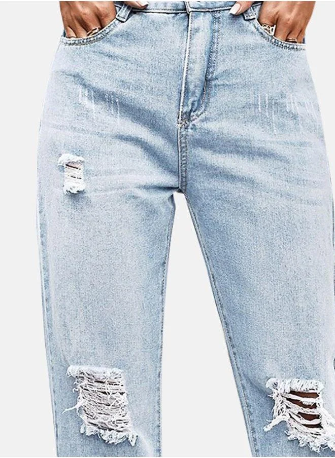 YUNIQEE Blue Straight Fit Jeans