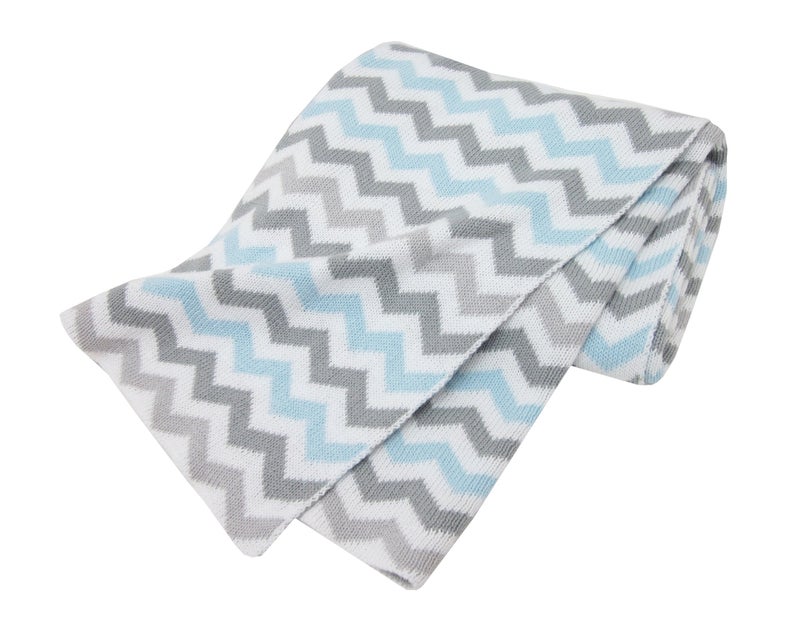 American Baby Company American Baby Company 100 Natural Cotton Sweater Knit Swaddle Blanket Blue Soft Breathable for Boys and Girls