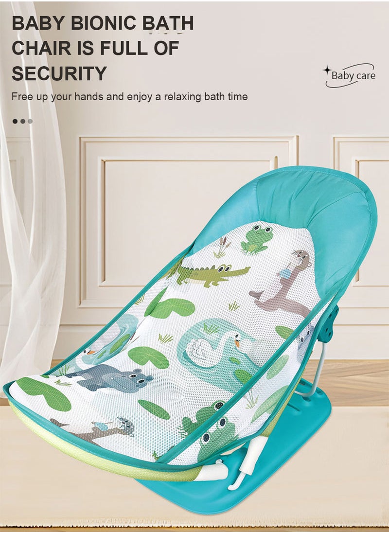 MaBaby - Baby Bath Chair with Pillow/Blue and Green/No Function Age Standard 0+, Load Capacity 9kg - Image 1