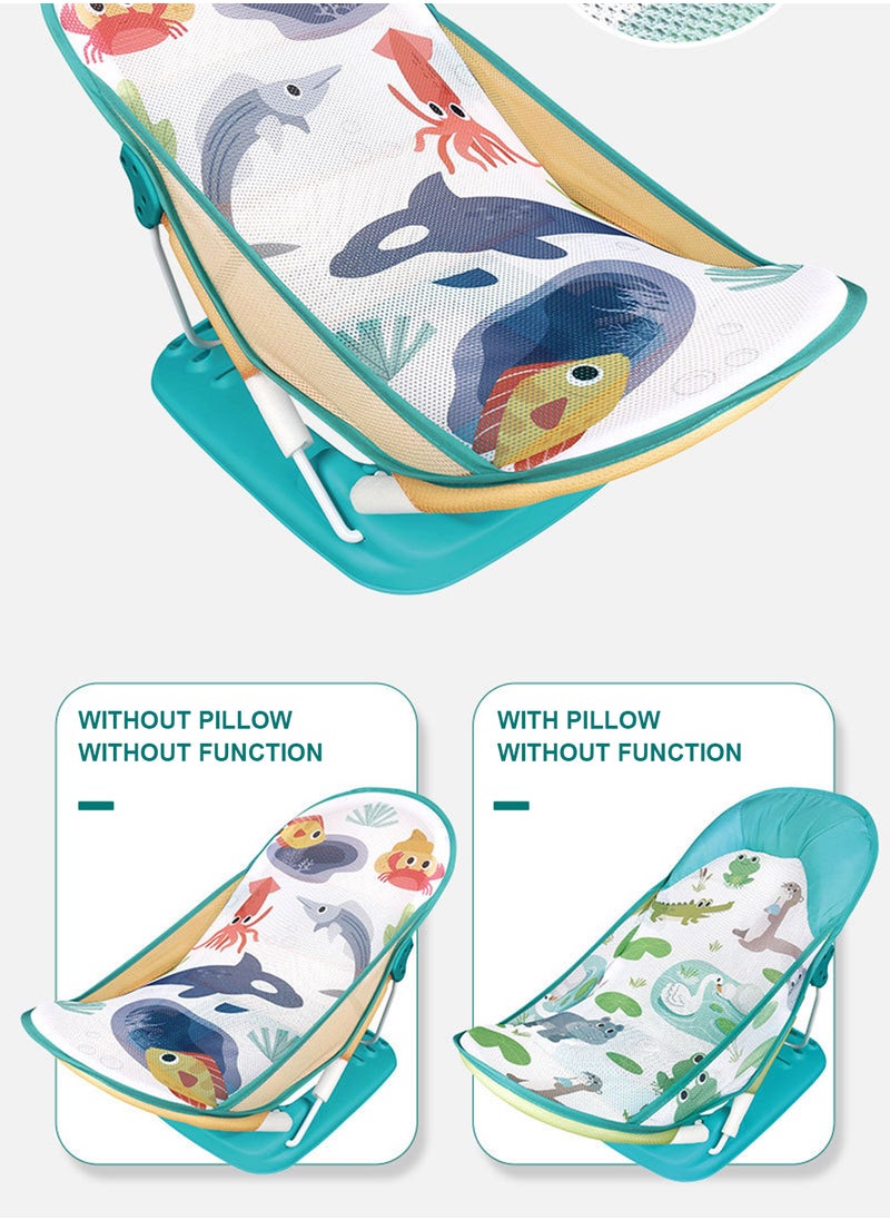 MaBaby - Baby Bath Chair with Pillow/Blue and Green/No Function Age Standard 0+, Load Capacity 9kg - Image 1