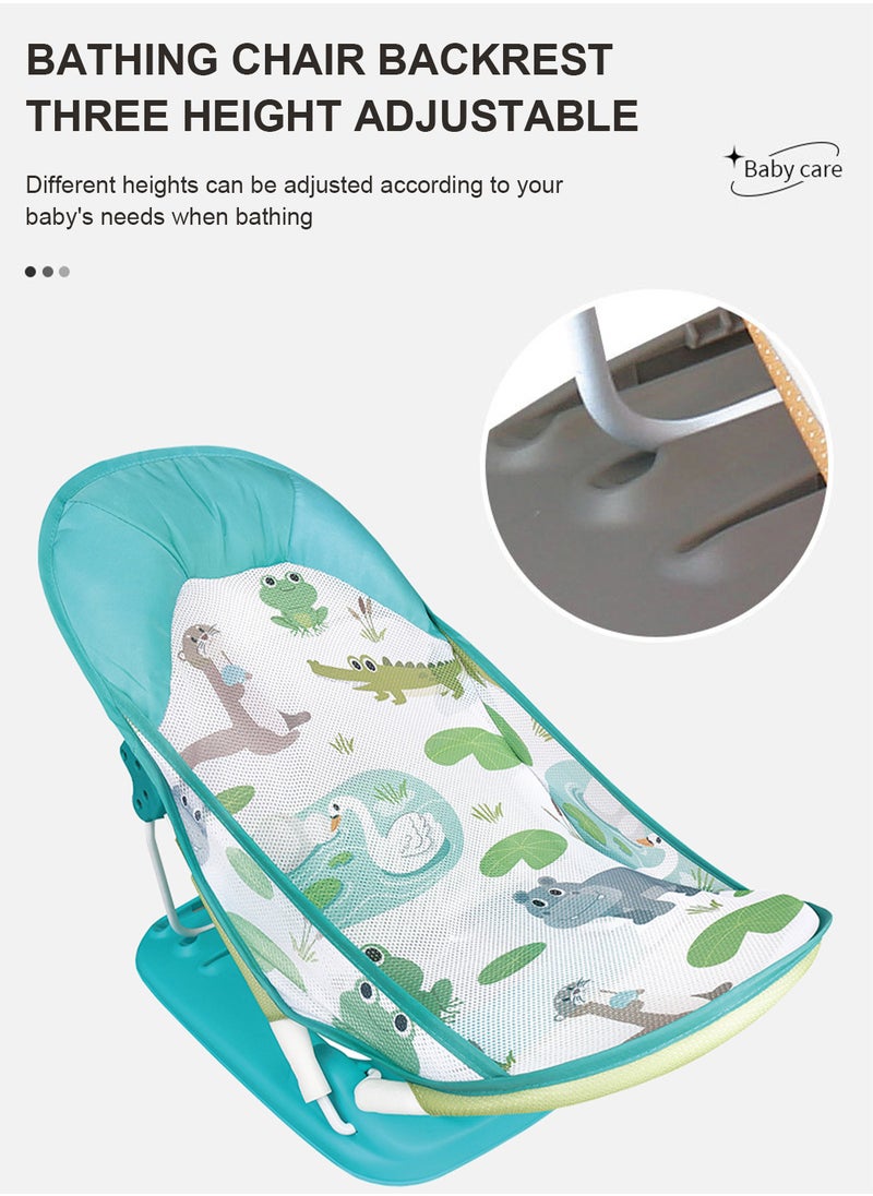 MaBaby - Baby Bath Chair with Pillow/Blue and Green/No Function Age Standard 0+, Load Capacity 9kg - Image 1