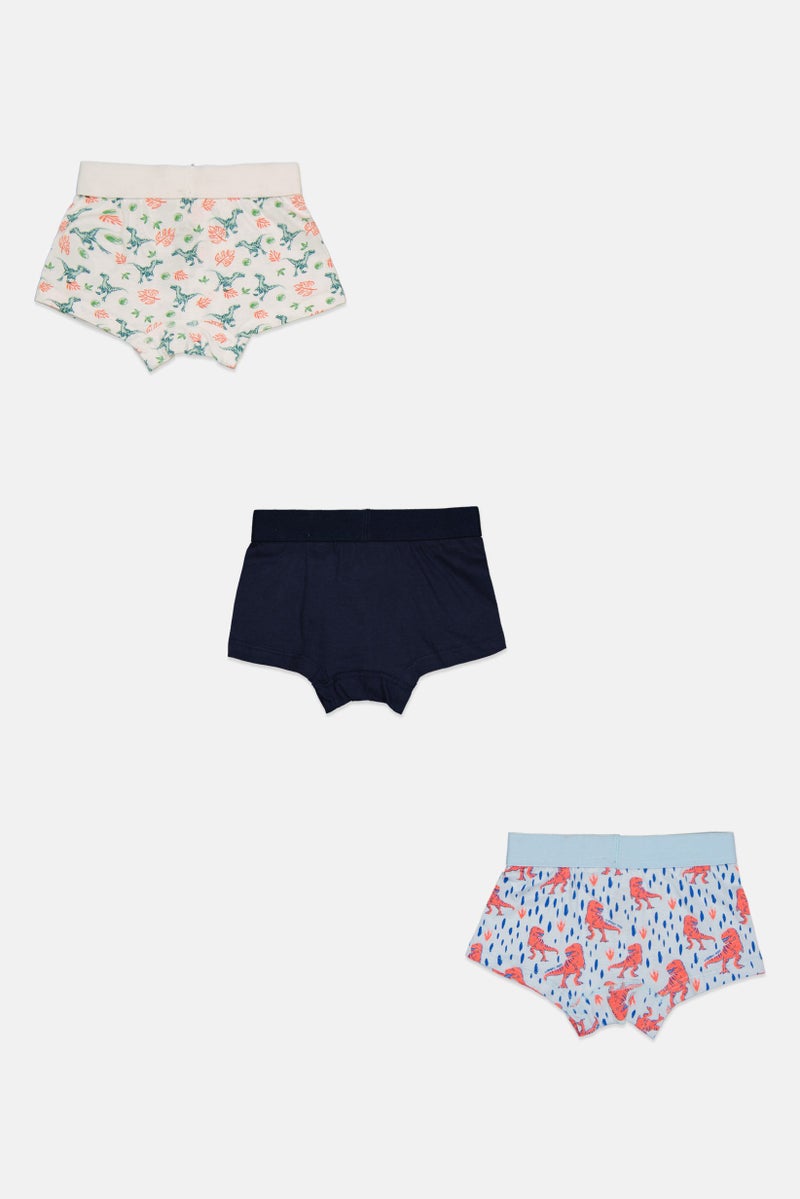 Jurassic Park Toddlers Boy 3 Pieces Allover Print Boxers, Multicolor - Image 3