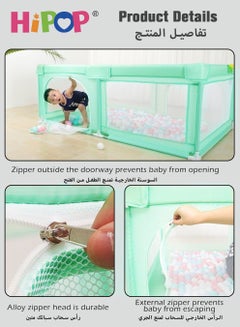 HIPOP Baby Playpen 150*180cm,with Climbing Mat and 60 Sea Balls,Indoor Play Game Fence  - Image 5