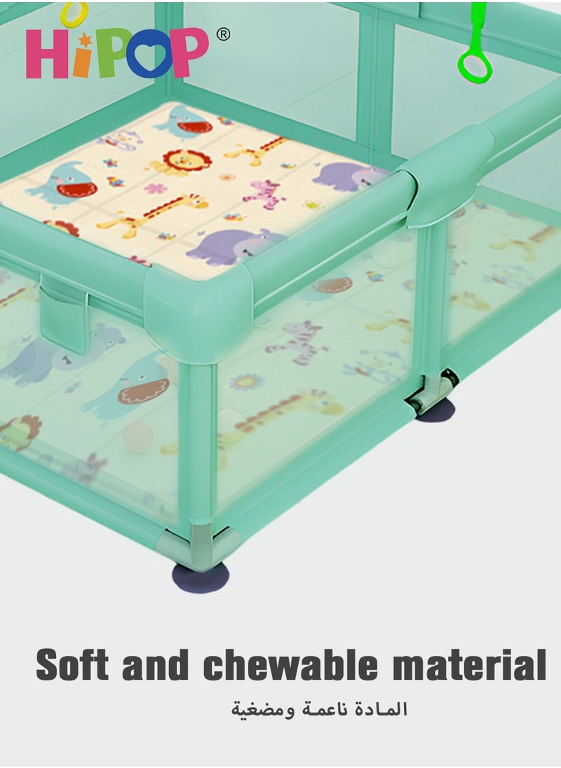 HIPOP - Baby Playpen 150*180cm,with Climbing Mat and 60 Sea Balls,Indoor Play Game Fence - Image 1