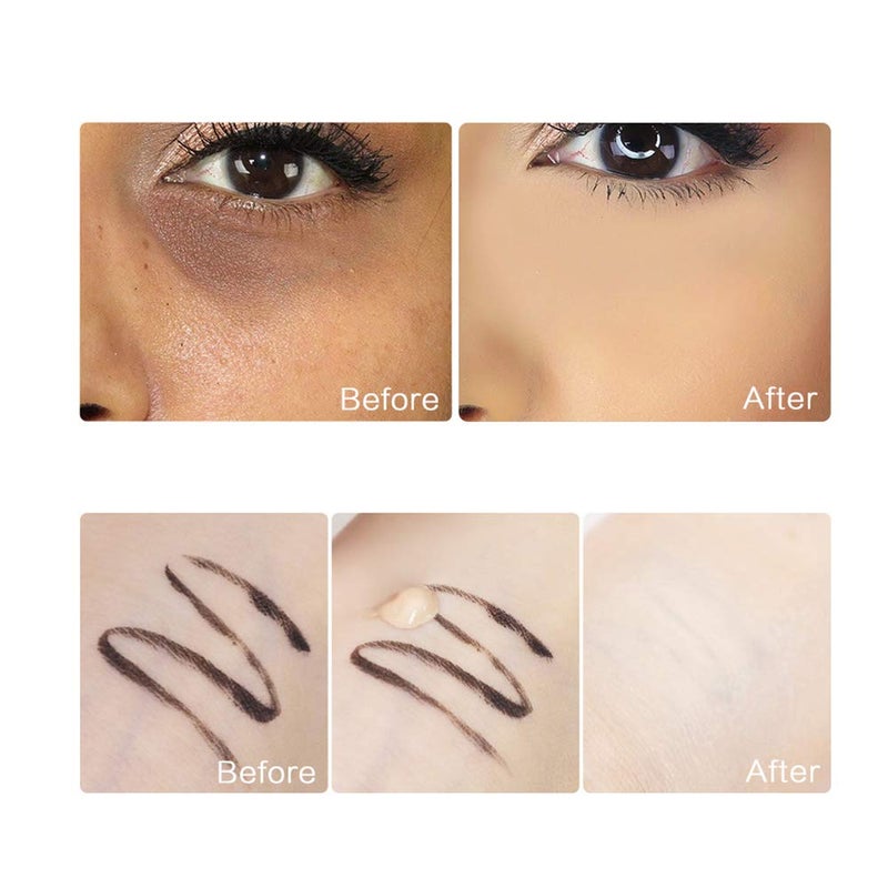 SACE LADY Waterproof Full Coverage Concealer With Primer Sponge Set, Smooth Matte Flawless Creamy Liquid Foundation Corrector Makeup Kit for Face Eye Dark Circles Spot Acne Scar Cover (0.2Fl, Natural) - Image 3