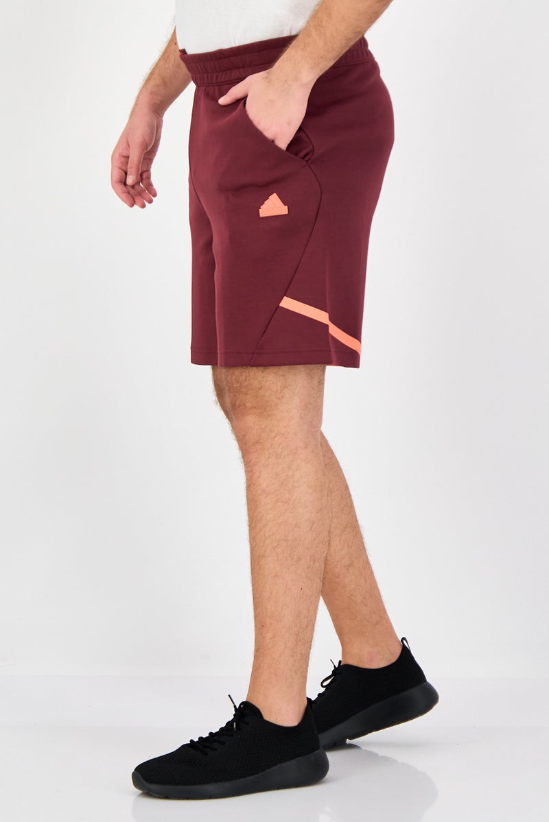 Adidas Men Sportswear Fit Brand Logo Outdoor Shorts, Maroon - Image 2