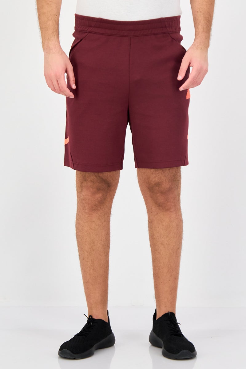 Adidas Men Sportswear Fit Brand Logo Outdoor Shorts, Maroon - Image 1