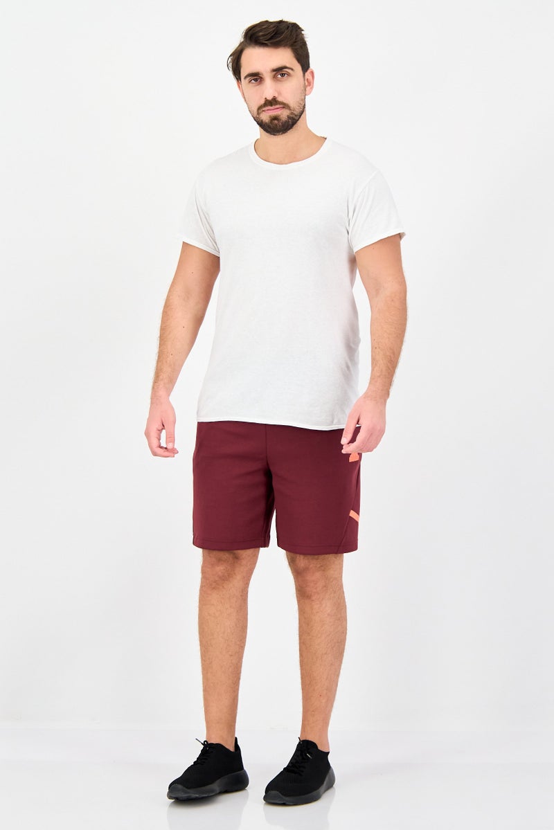 Adidas Men Sportswear Fit Brand Logo Outdoor Shorts, Maroon - Image 4