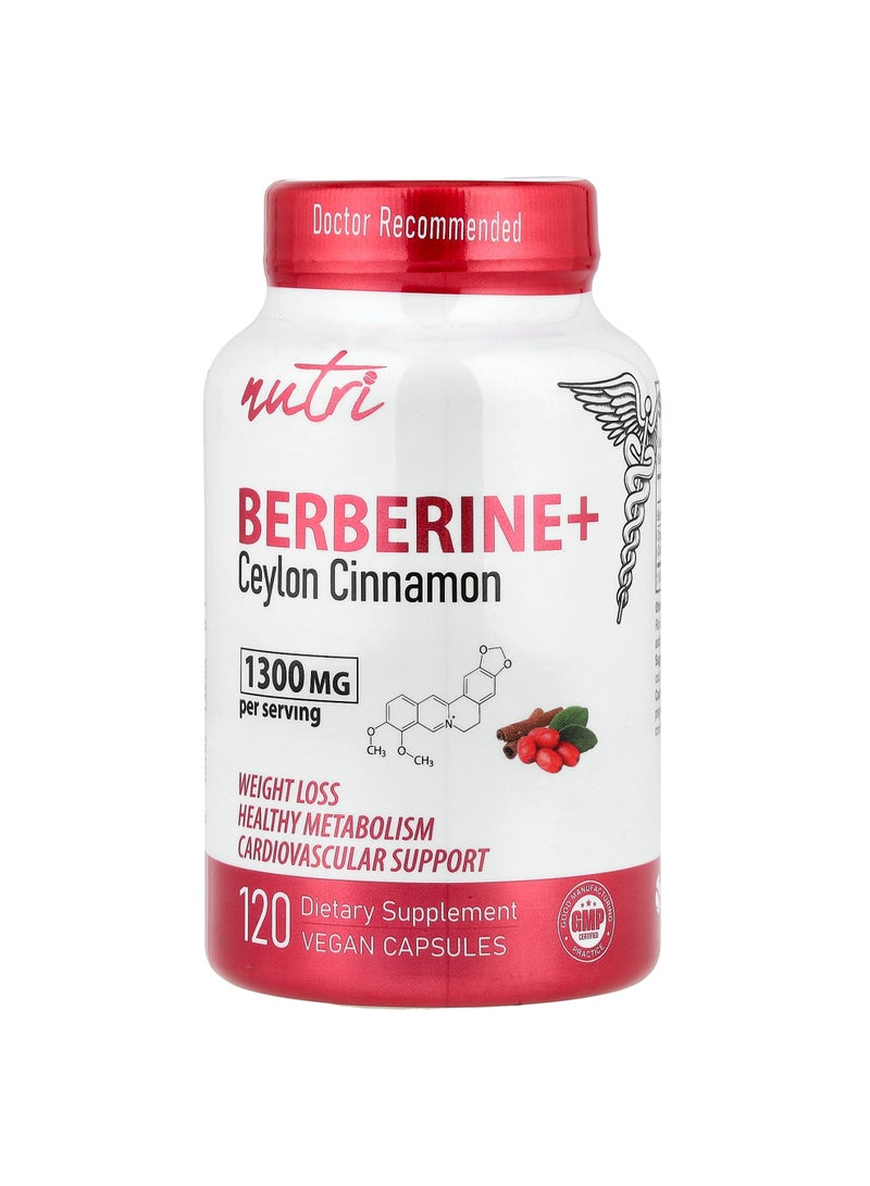 Nutri, Berberine + Ceylon Cinnamon, 120 Vegan Capsules