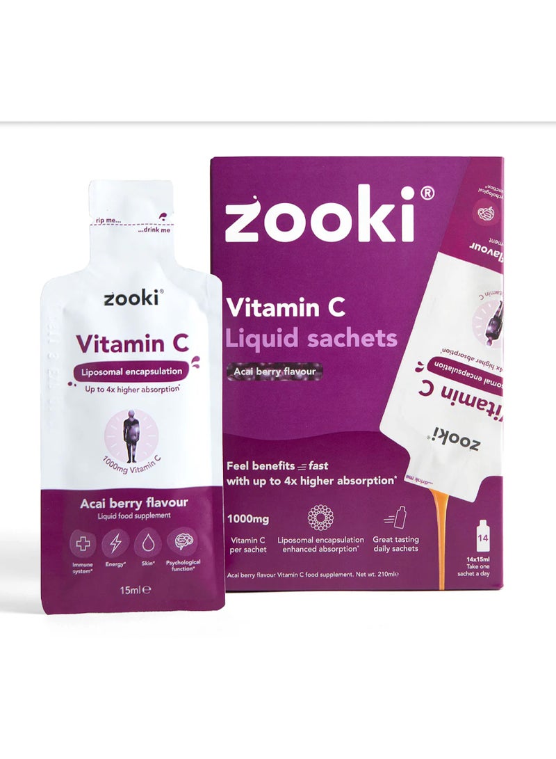 Liposomal Vitamin C 1,000mg Acai berry Flavour - 14 Sachets