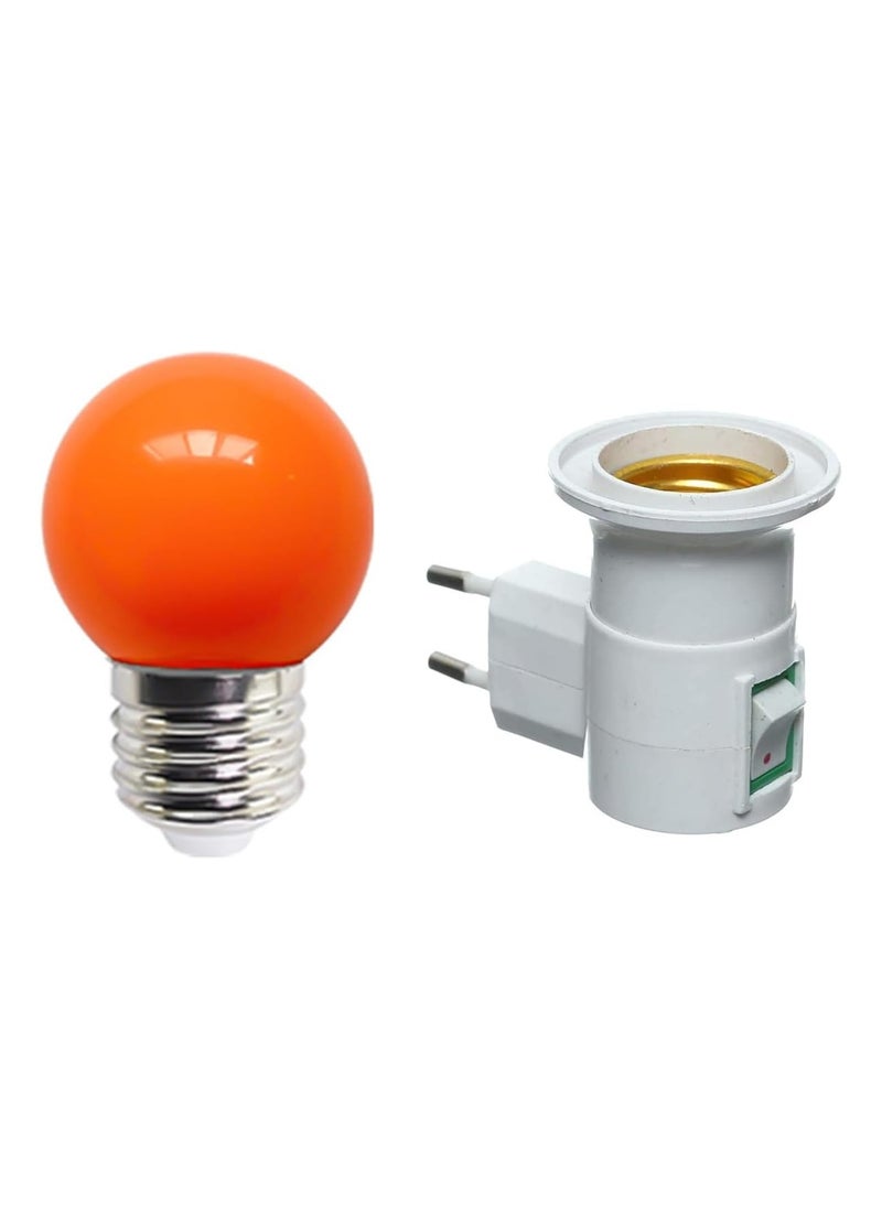 Generic - 1W LED Light Bulb Switch + 1W LED Light Bulb for Decoration, Party, Night Light (Orange), E27 - Image 1