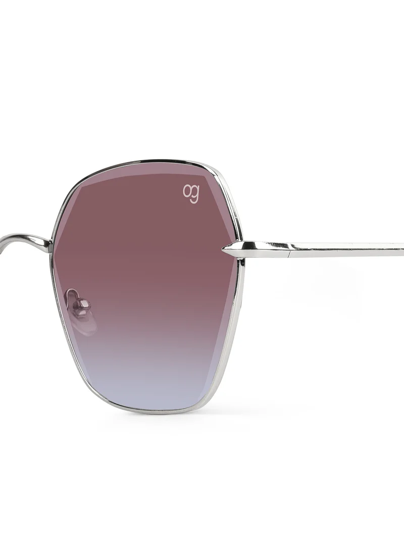 Woggles Latest & Stylish UV Protected Gradient Purple Hexagonal Sunglasses for Women