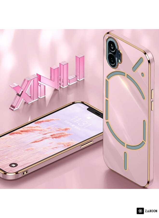 Green Tiger For Nothing Phone 1 XINLI Straight 6D Plating Gold Edge TPU Phone Case(Cherry Purple) - Image 3
