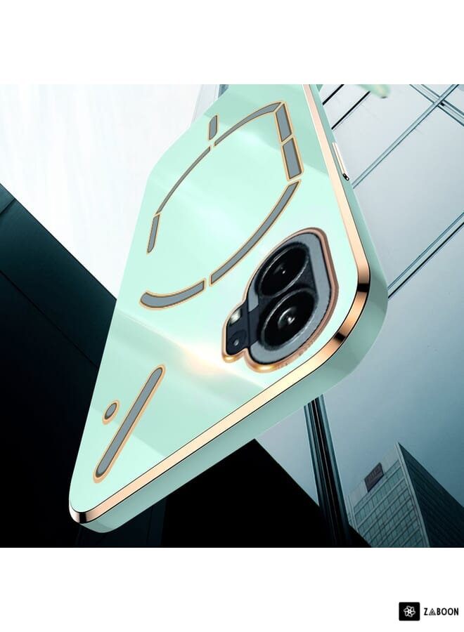 Green Tiger For Nothing Phone 1 XINLI Straight 6D Plating Gold Edge TPU Phone Case(Cherry Purple) - Image 5