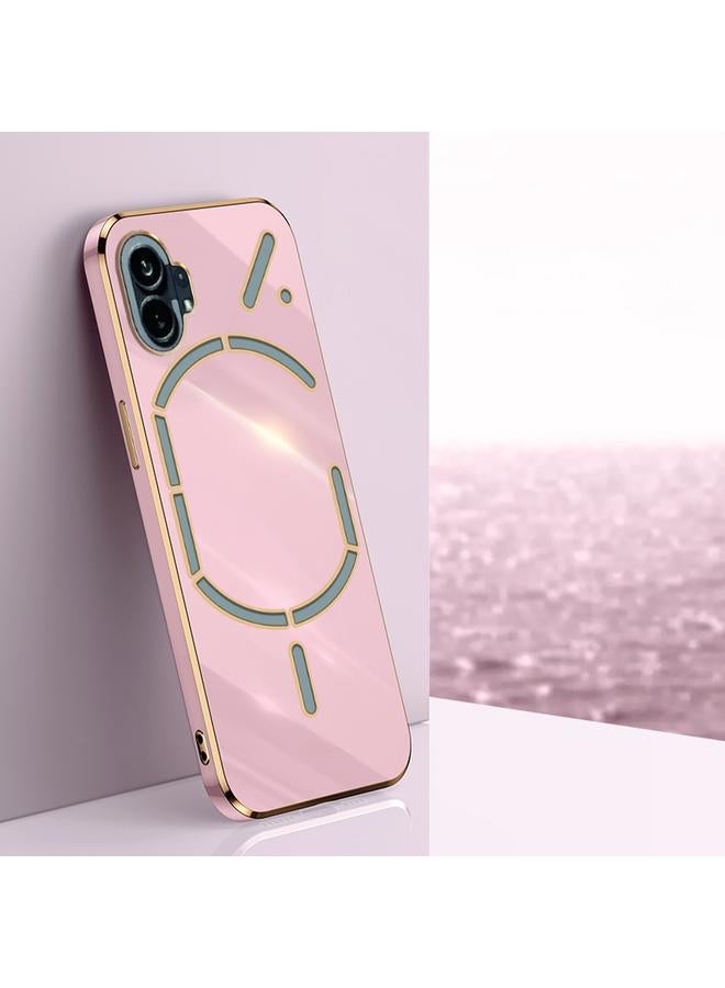 Green Tiger For Nothing Phone 1 XINLI Straight 6D Plating Gold Edge TPU Phone Case(Cherry Purple) - Image 1