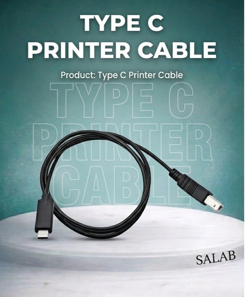Salab Type C Printer Cable Compatible with MacBook Pro MacBook Air M1 Mac Pro iMac Pro USB C to USB B Printer Scanner Cord for HP Canon Brother Epson Samsung Pantum 1.5 M - Image 1