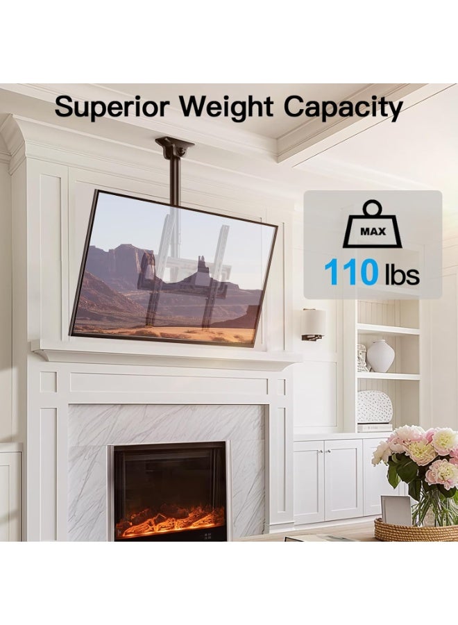 قاعدة تعليق تلفزيون سقفية بحركة كاملة – تناسب شاشات 26 إلى 55 بوصة LCD و LED و OLED، تتحمل حتى 99 رطل، قياس VESA 400x400 ملم - Image 4