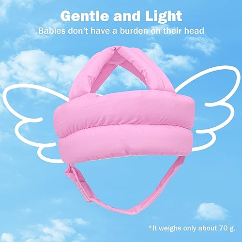 REFLYAWAY Baby Head Protector Baby Helmet for Crawling Walking, No Bumps Safety Head Adjustable Protective Cap for Walking, Playing (Pink) - Image 5